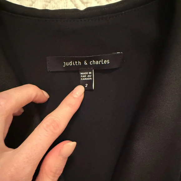 Black  Jumpsuit with Tuxedo Collar, Judith and Charles, US 2 - Picture 6 of 6